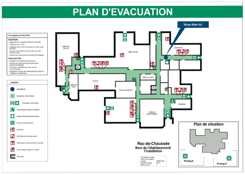 Plans D vacuation Et D Intervention S curit Incendie Et Urgences